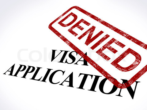 Visa Application Denied Stamp Showing Entry Admission Refused