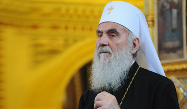 2251569 24.07.2011 Патриарх Сербский Ириней на Божественной литургии в храме Христа Спасителя в честь 1025-летия Крещения Руси. Сергей Пятаков/РИА Новости
